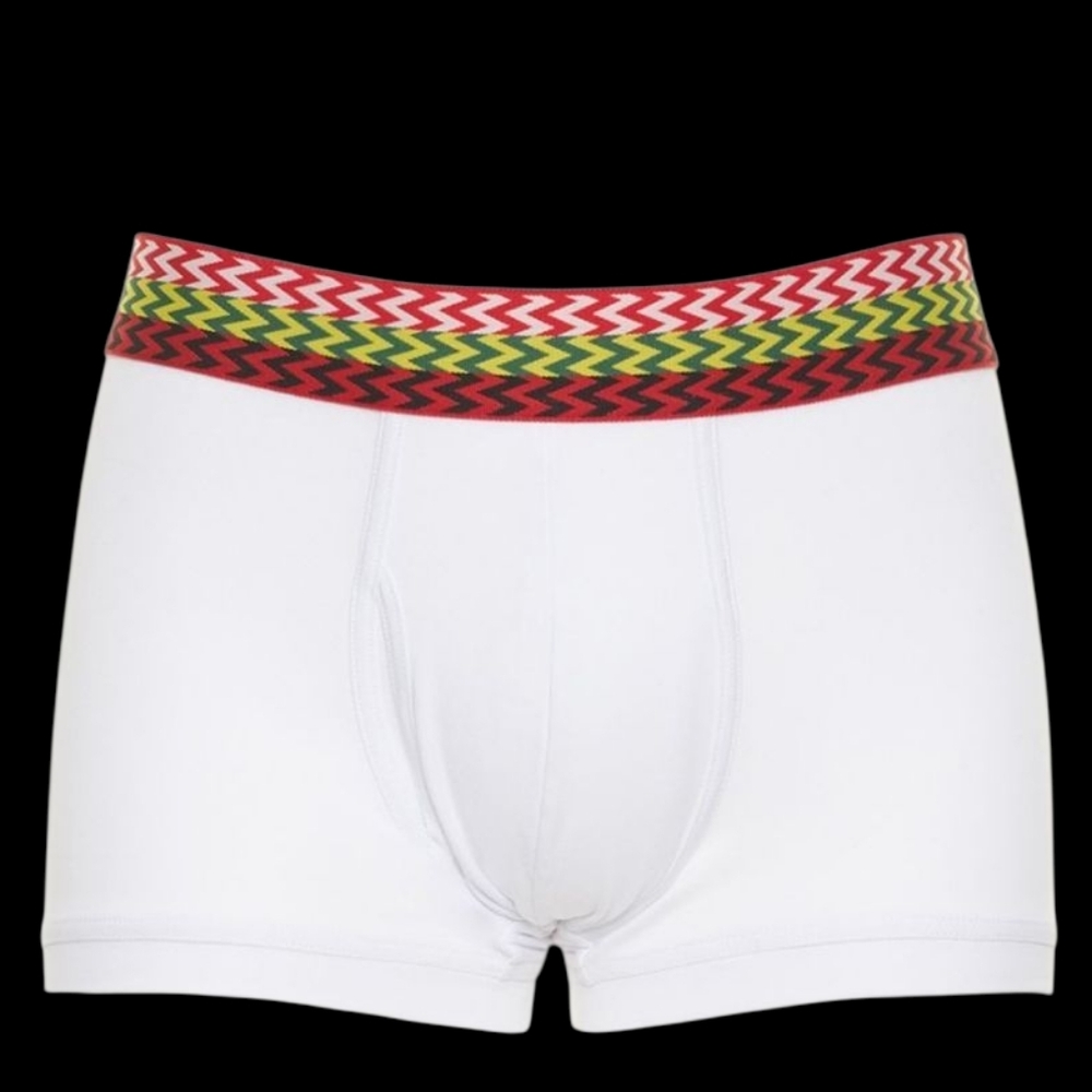 NWT Lanvin Curb Stretch Cotton Boxer Briefs In White Sz L